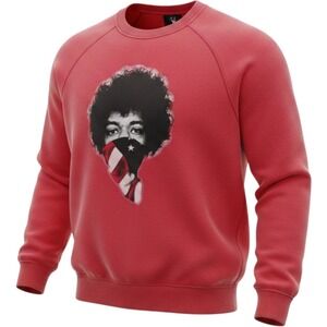 Invisible Bully Jimi Hendrix Graphic Sweatshirt Red Mens Medium Brooklyn Street